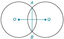 Ab Is The Common Chord Of O And Q If Ab 10 And Each Circle Has A Radius Of Length 13 How Long Is Oq Mathhomeworkanswers Org